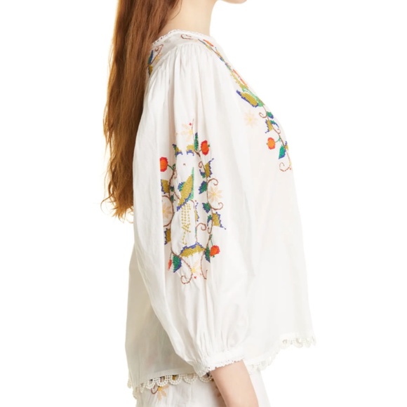 NWT $195 FARM RIO Pitanga Embroidered Blouse in size Large! - Picture 4 of 10